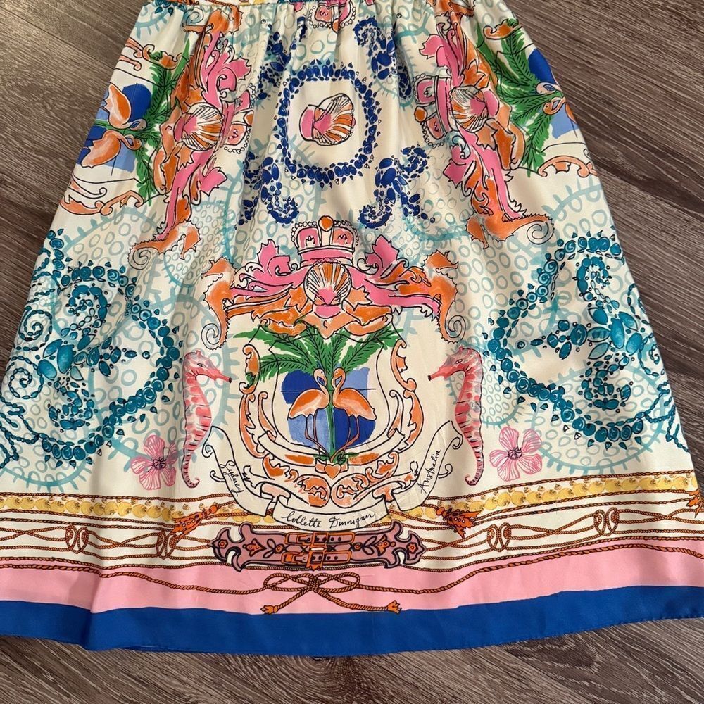 Anthropologie Multicolor Floral Medallion Print Tie-Shoulder Dress - Picture 10 of 10